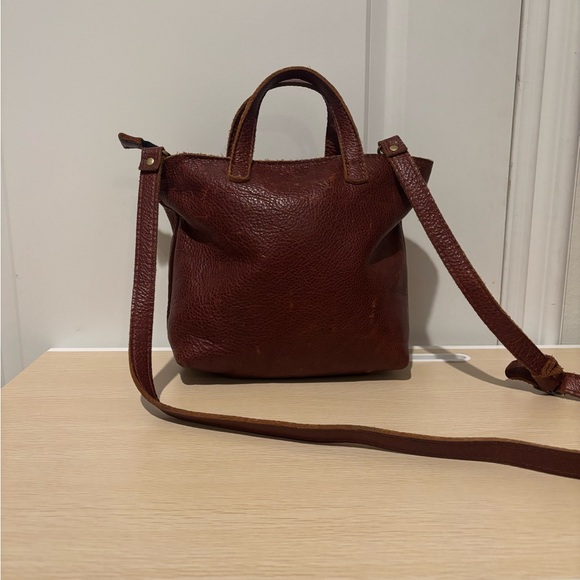 Crossbody Brown Leather Tote Bag - Picture 5 of 8